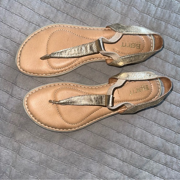 Born Metallic Gold and Tan Women's Sandals - Picture 3 of 5